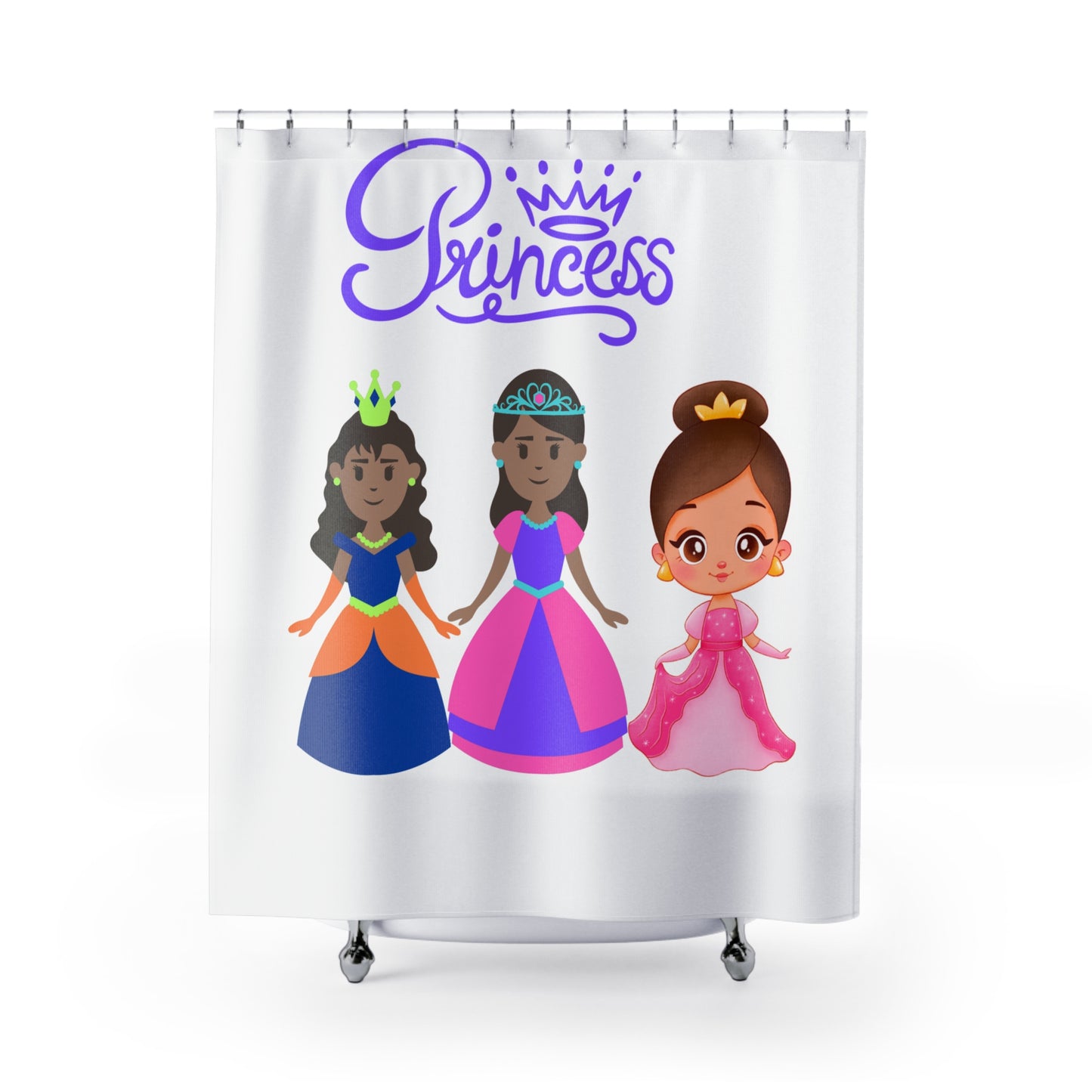 Royal Princess Shower Curtain for Kids' Bathroom Decor