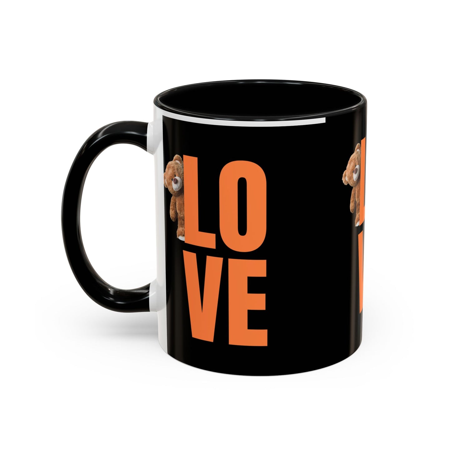 Love Bear Accent Coffee Mug - Cute 11oz & 15oz Gift for Friends & Family