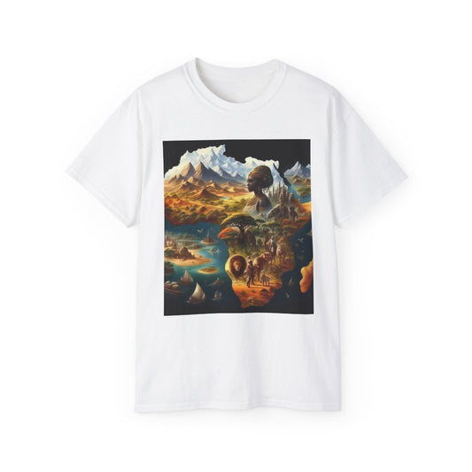 Dreamy Landscape Tee, Artistic Cotton T-Shirt, Nature Lovers Gift, Adventure Apparel, Gift for Travelers, Unique Graphic Tee