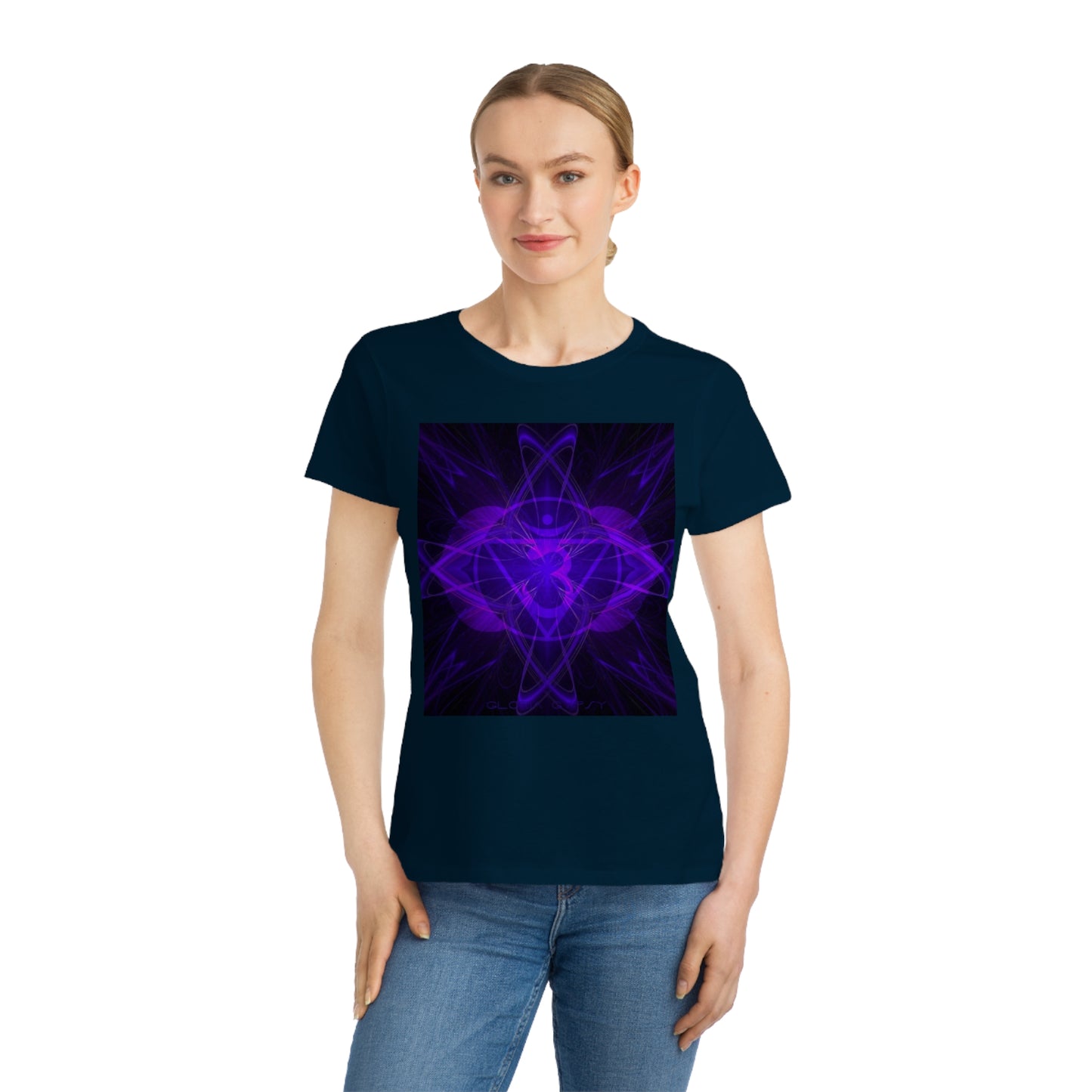 Mystical Purple Mandala Organic Women's T-Shirt, Spiritual Gift, Meditation Wear, Eco-Friendly Tee, Bohemian Style Top, Casual Everyday Wear