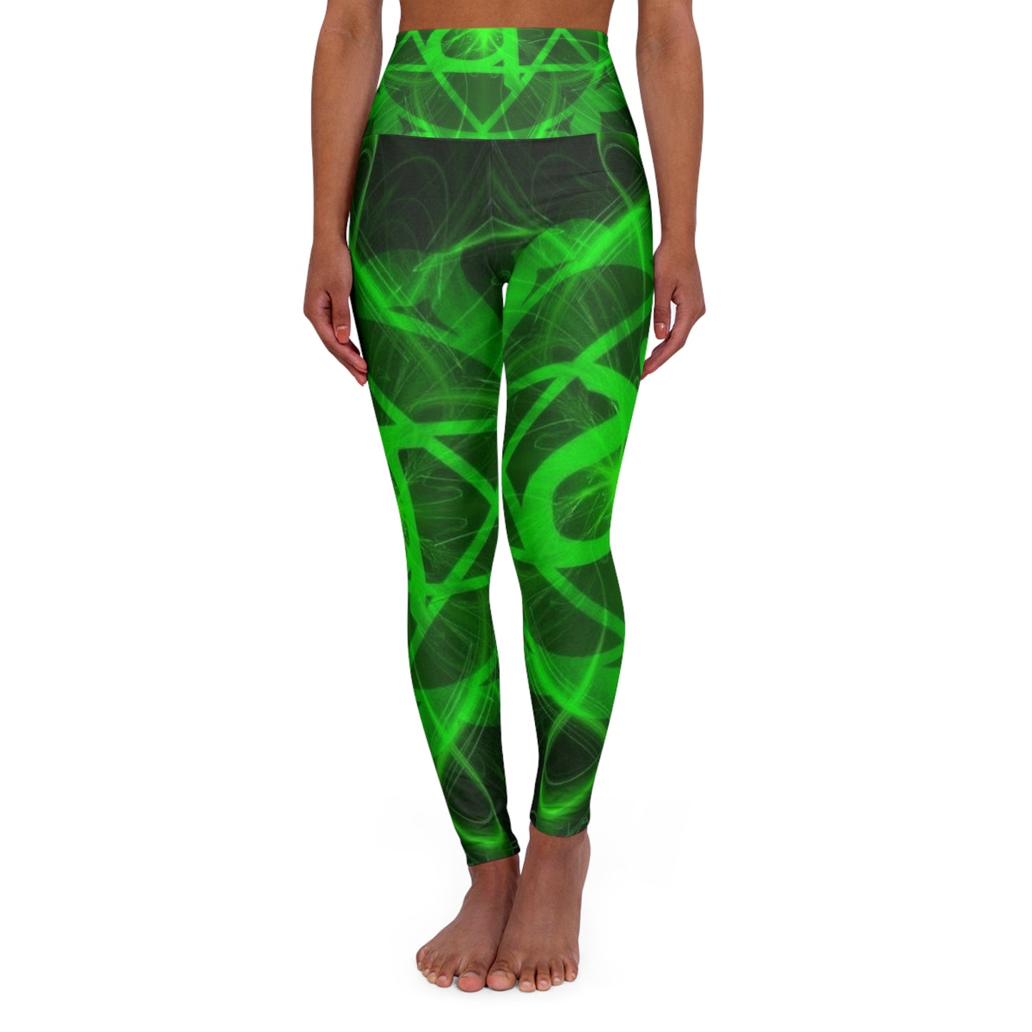 Neon Green High Waisted Yoga Leggings | Trendy Activewear, Fitness Pants, Gift for Yogis, Athleisure, Workout Leggings