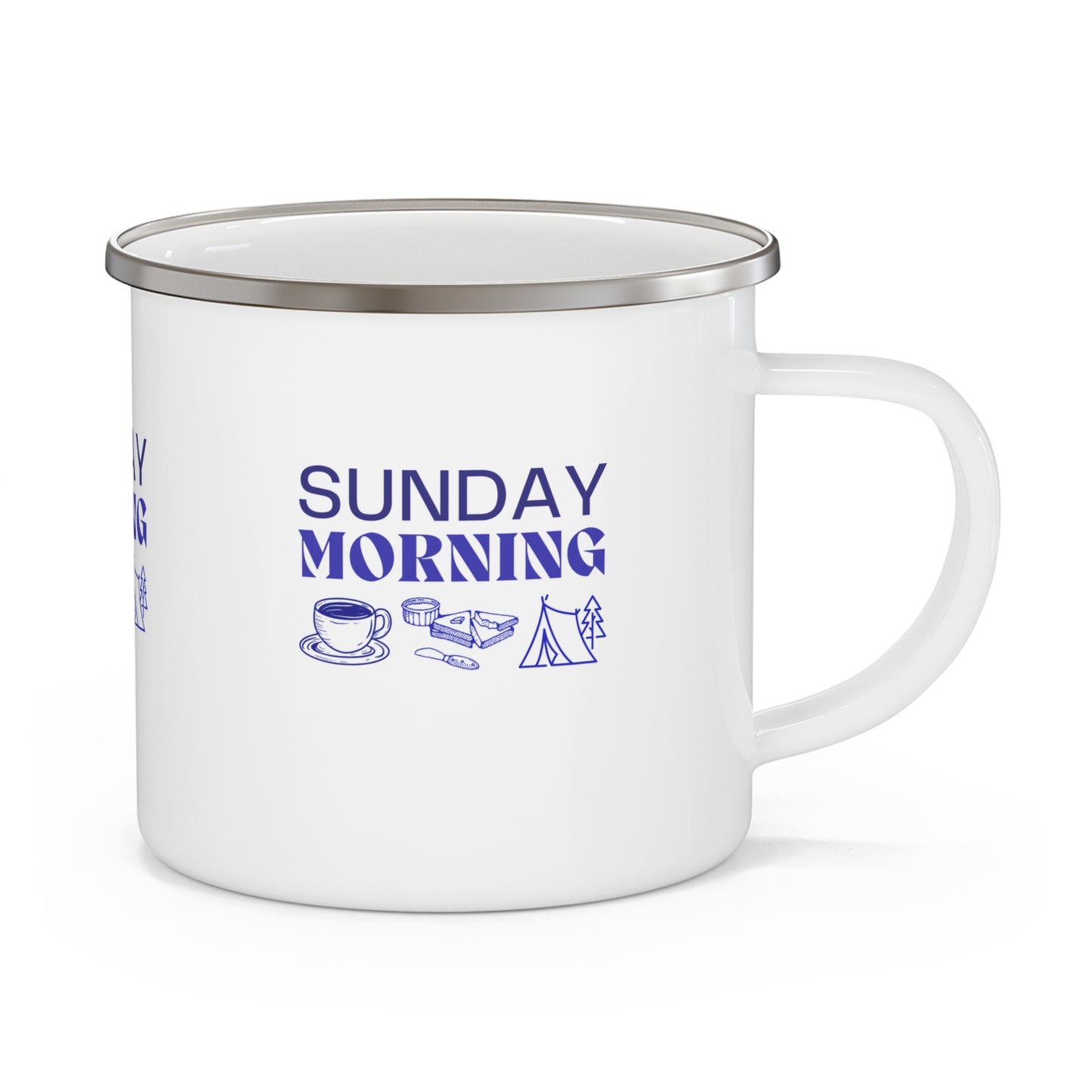 Sunday Morning Enamel Camping Mug - Perfect for Outdoor Lovers, Campers, Coffee Enthusiasts, Gifts, and Adventures