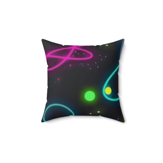 Cosmic Glow Square Pillow - Vibrant Space Decor for Home and Office