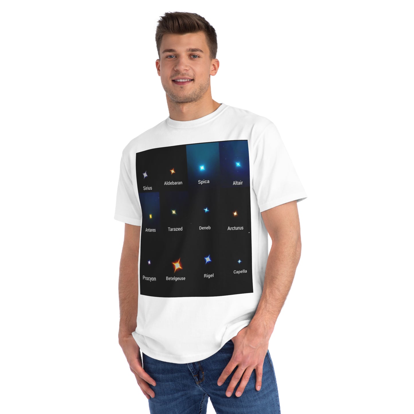 Celestial Stars Organic Unisex T-Shirt, Cosmic Tee, Astrology Gift, Star Lovers Shirt, Night Sky Apparel, Gift for Astronomers