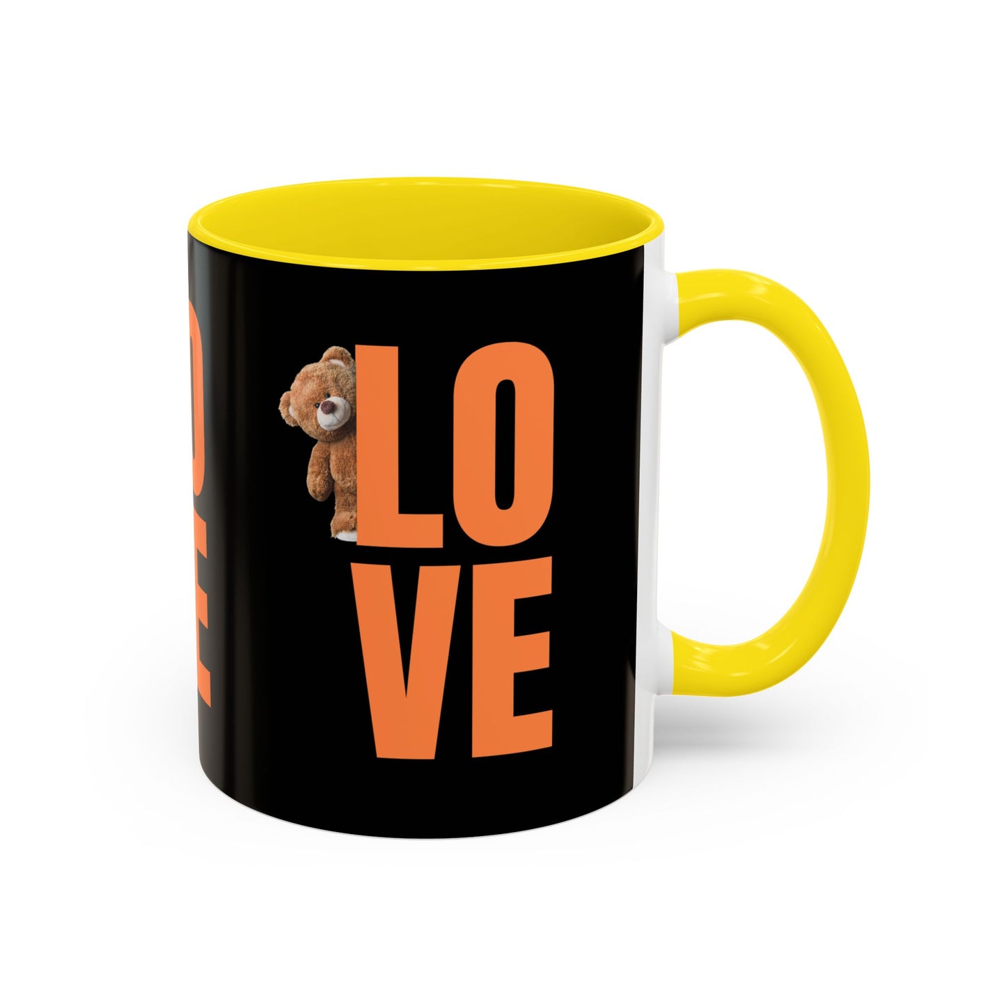 Love Bear Accent Coffee Mug - Cute 11oz & 15oz Gift for Friends & Family