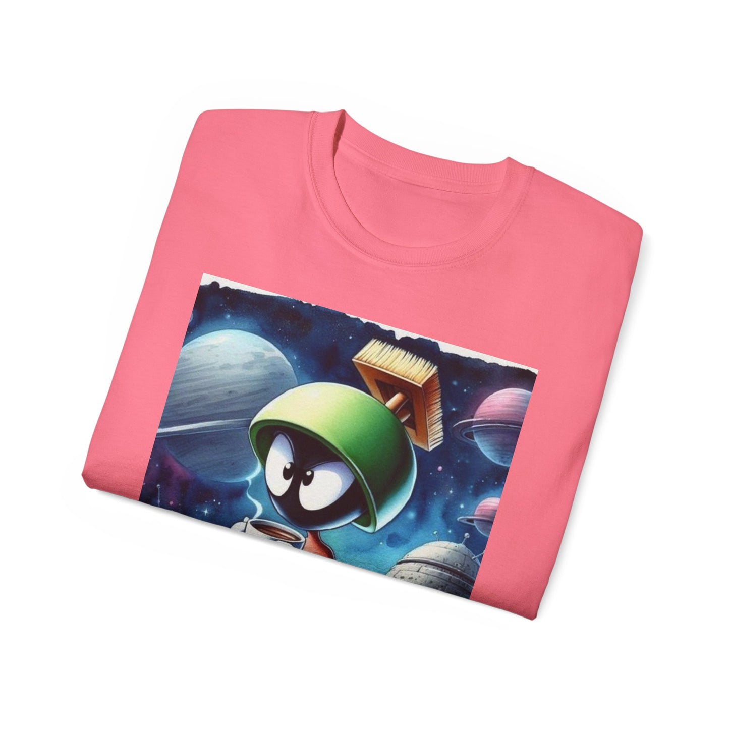 Retro Space Cat Tee - Unisex Ultra Cotton T-Shirt with Marvin the Martian Design