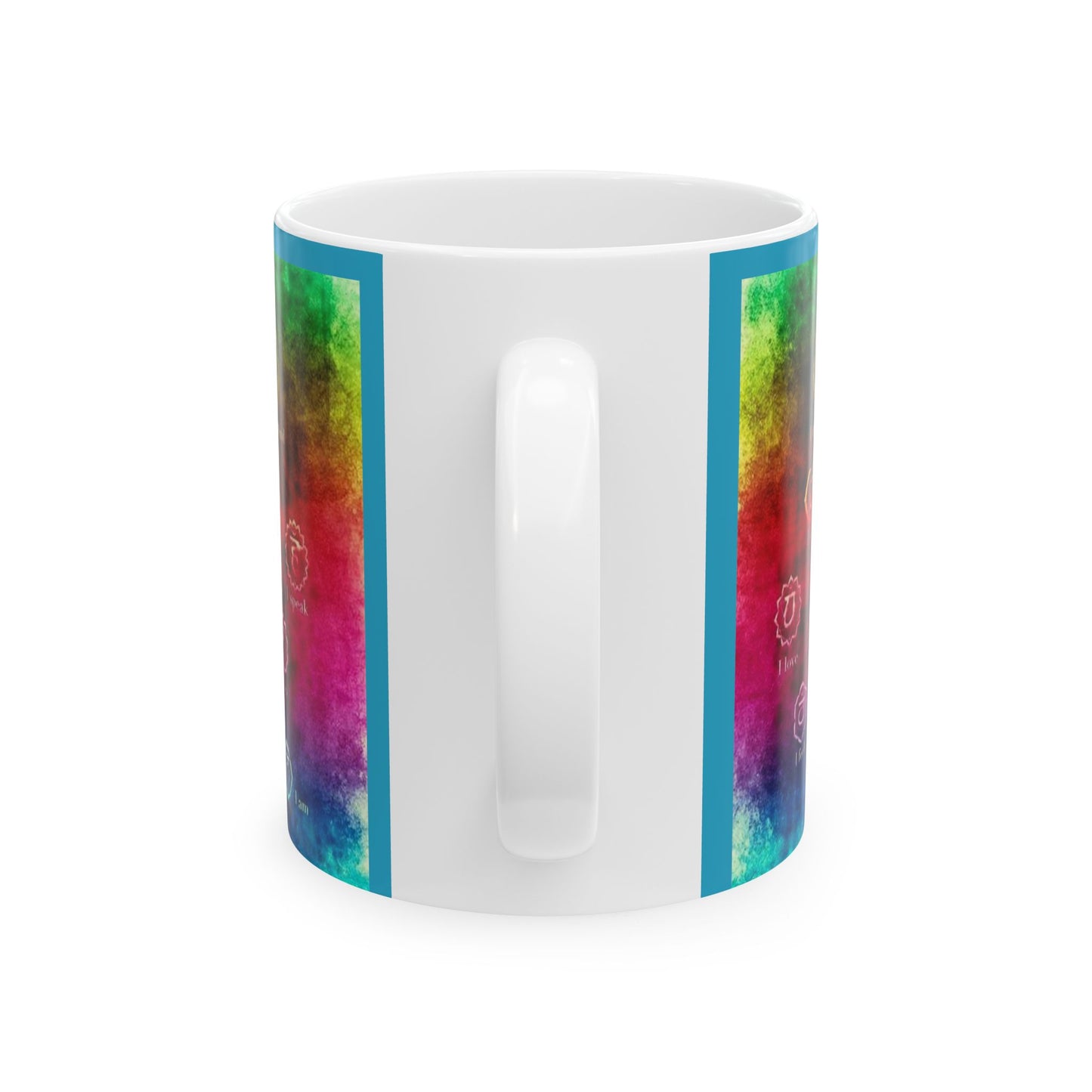 Chakra Rainbow Ceramic Mug, Spiritual Coffee Cup, Meditation Gift, Inspirational Drinkware, Yoga Mug 11oz and 15oz