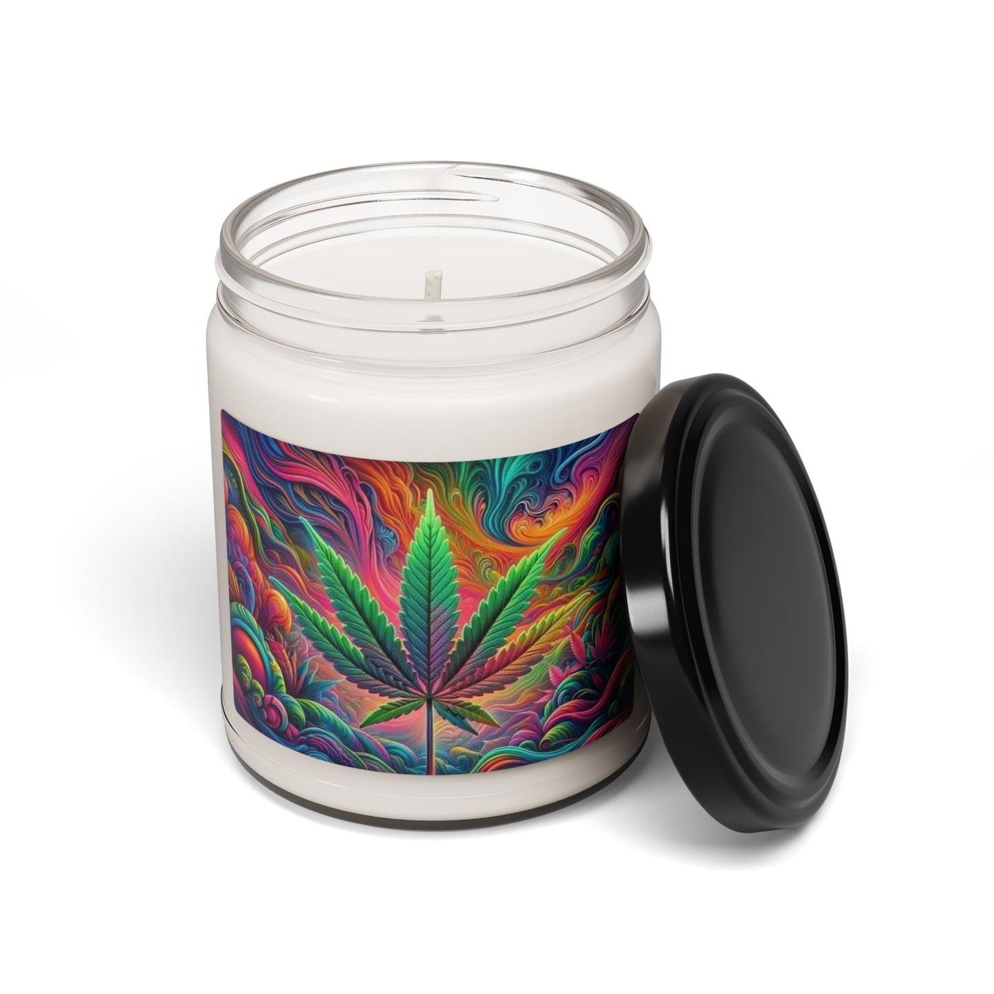 Psychedelic Leaf Scented Soy Candle - 9oz Aromatherapy Delight