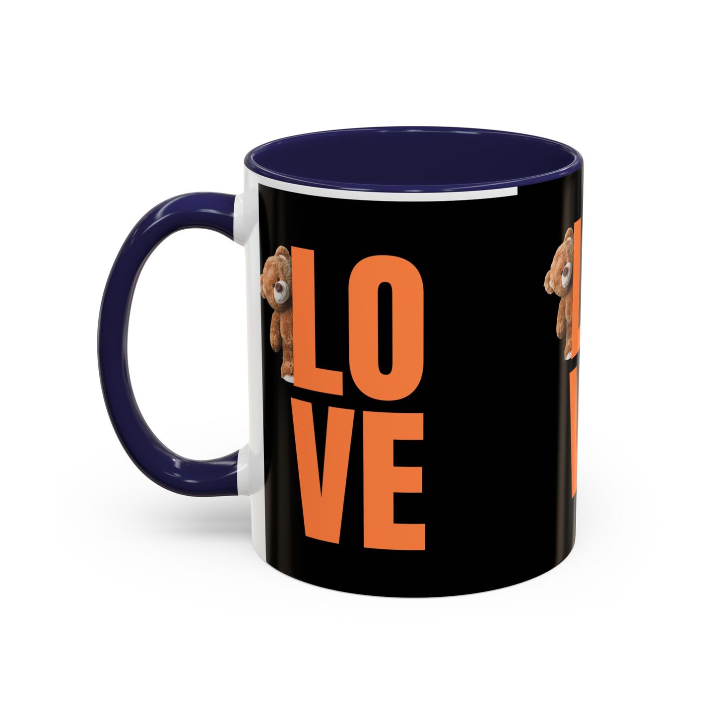 Love Bear Accent Coffee Mug - Cute 11oz & 15oz Gift for Friends & Family