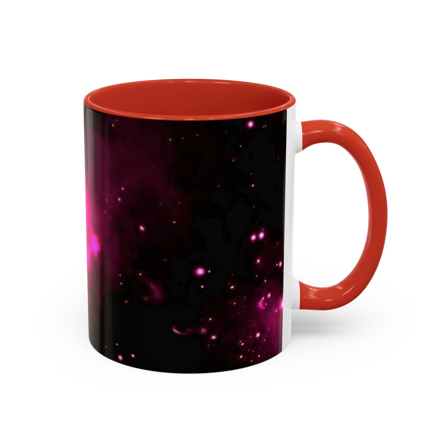 Galactic Pink Accent Coffee Mug, Cosmic Space Mug, Astronomy Gift, Unique Mug for Space Lovers, Starry Night Coffee Cup