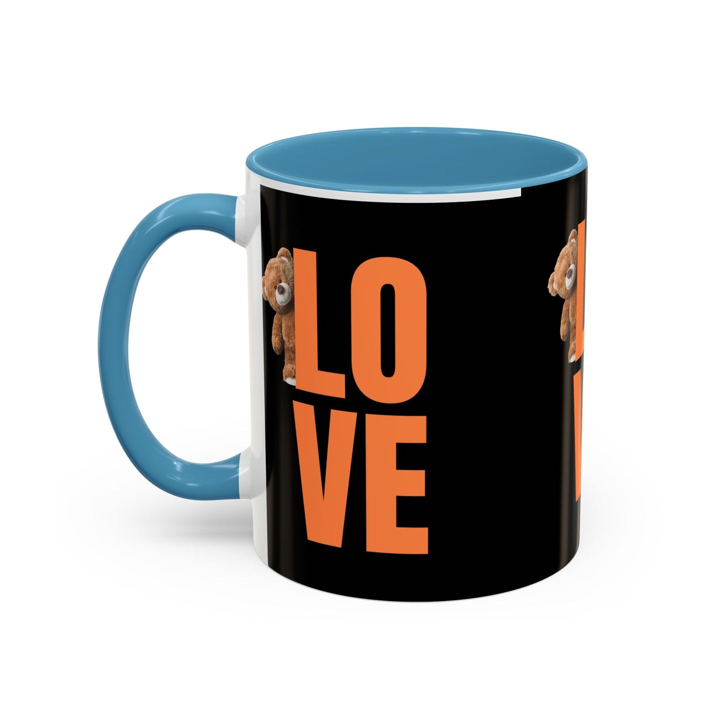 Love Bear Accent Coffee Mug - Cute 11oz & 15oz Gift for Friends & Family