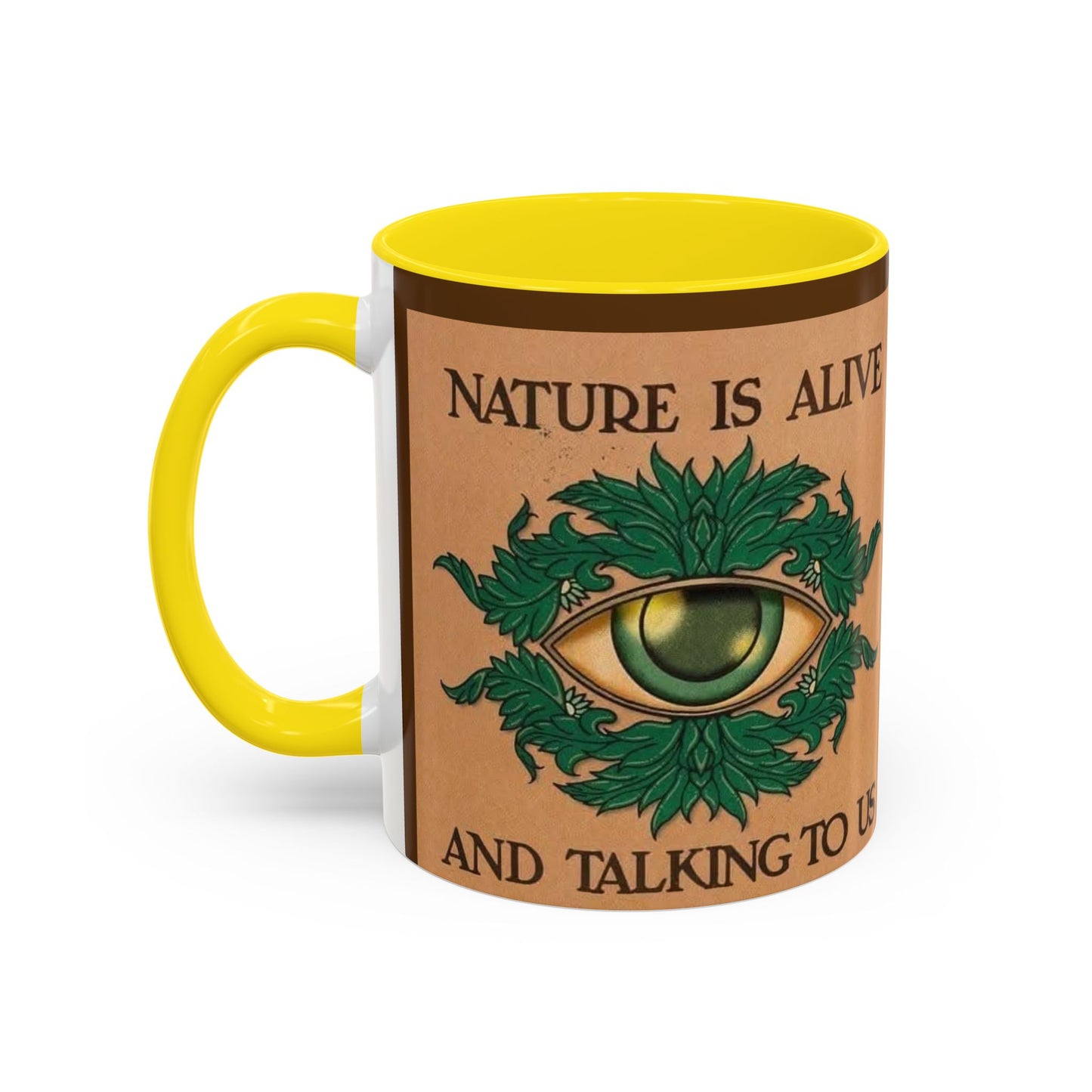 Nature-Inspired Accent Coffee Mug, Eco-Friendly Gift, Eye-Catching Design, Perfect for Nature Lovers, Meditation, Self-Care