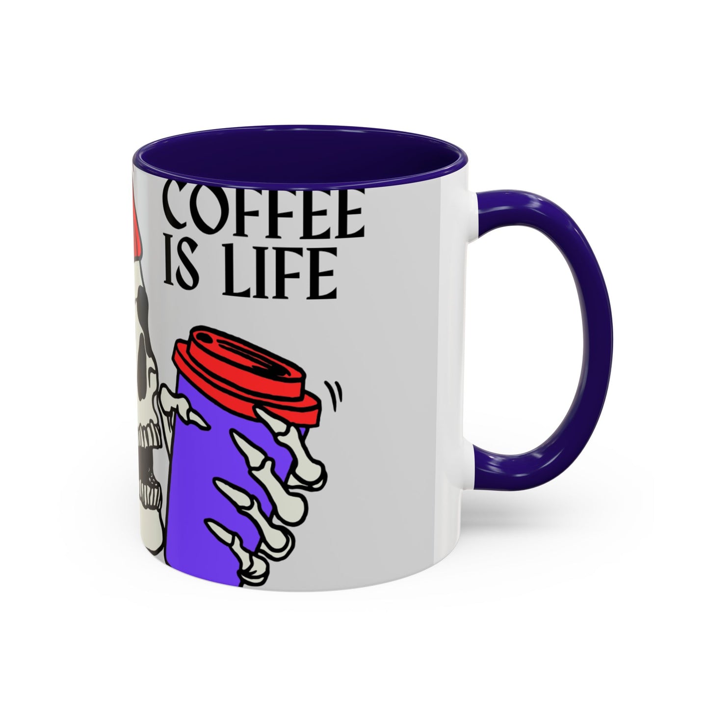 Skeleton Coffee Mug - Coffee is Life Gift, Colorful Skull Mug, Halloween Decor, Quirky Kitchenware, Unique Present Idea