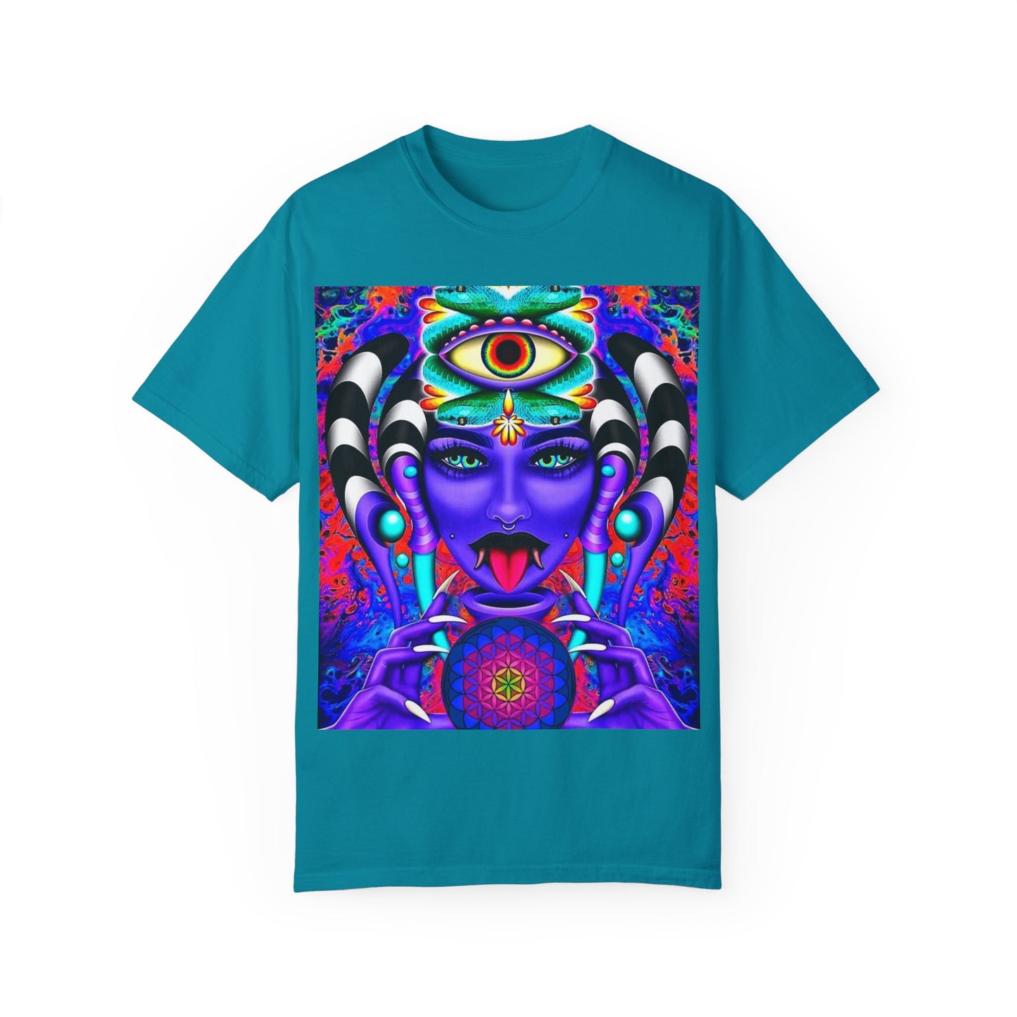 Psychedelic Goddess Unisex T-Shirt - Colorful Spiritual Art Tee