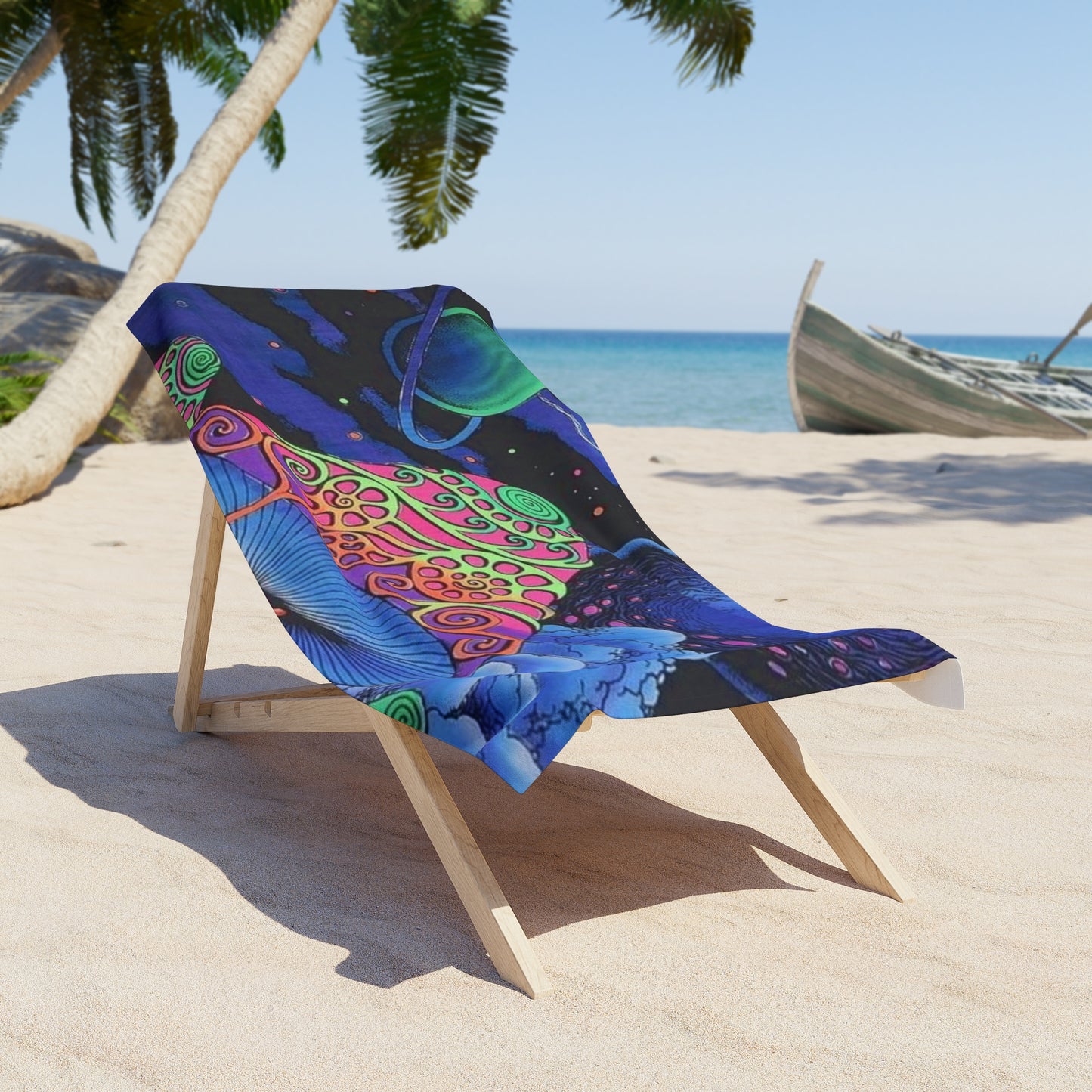 Psychedelic Universe Beach Towel - Vibrant Cosmic Design for Summer Fun