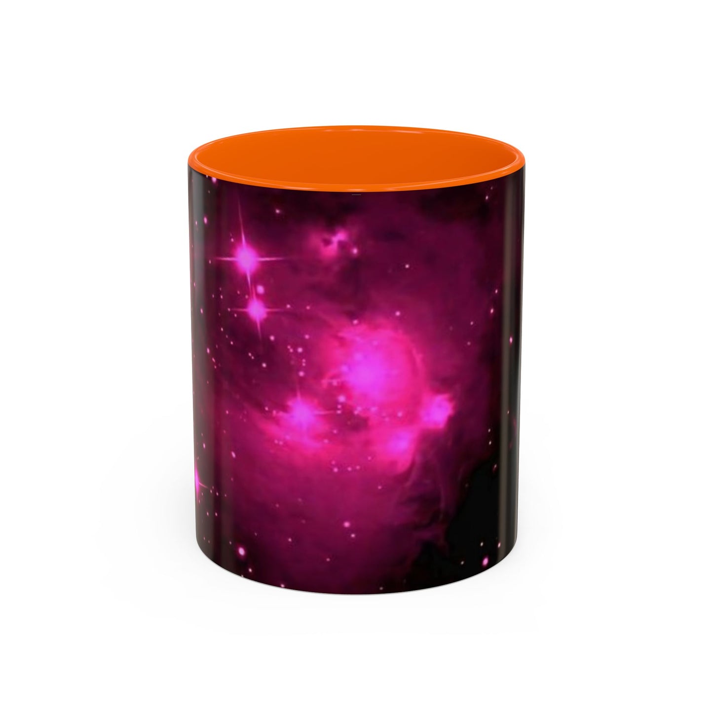 Galactic Pink Accent Coffee Mug, Cosmic Space Mug, Astronomy Gift, Unique Mug for Space Lovers, Starry Night Coffee Cup