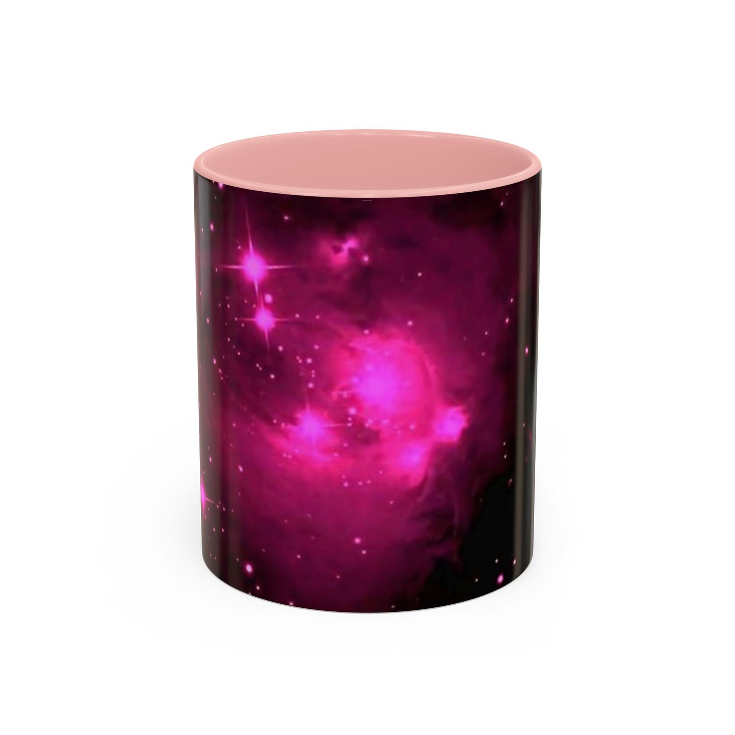 Galactic Pink Accent Coffee Mug, Cosmic Space Mug, Astronomy Gift, Unique Mug for Space Lovers, Starry Night Coffee Cup