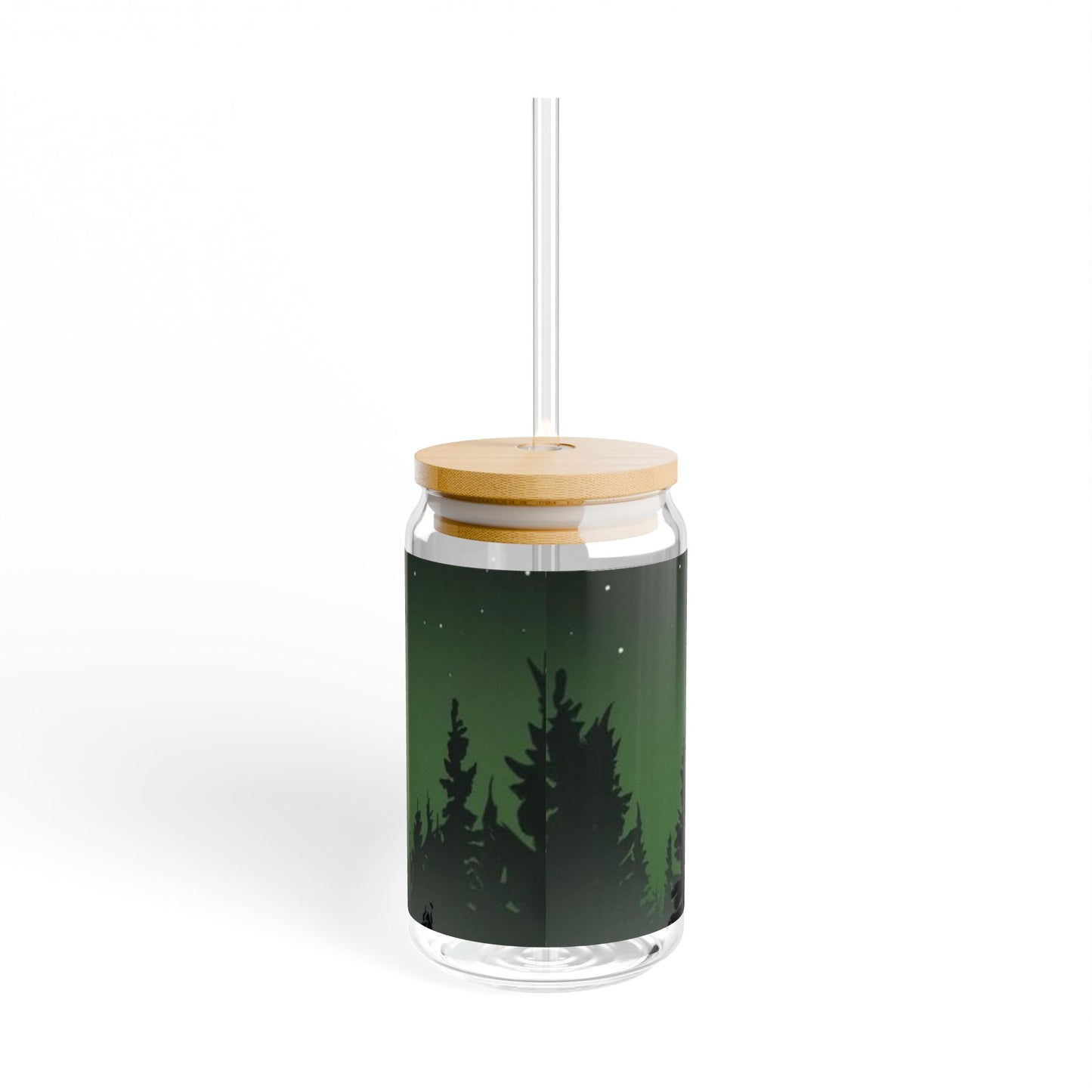 16oz Sipper Glass with Nature Design - Eco-Friendly Drinkware for Adventurers