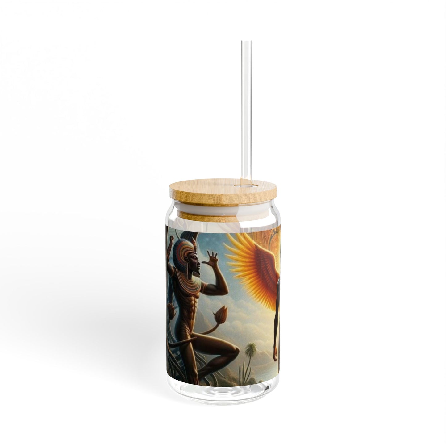 Inspirational Sipper Glass - 16oz with Artistic Design