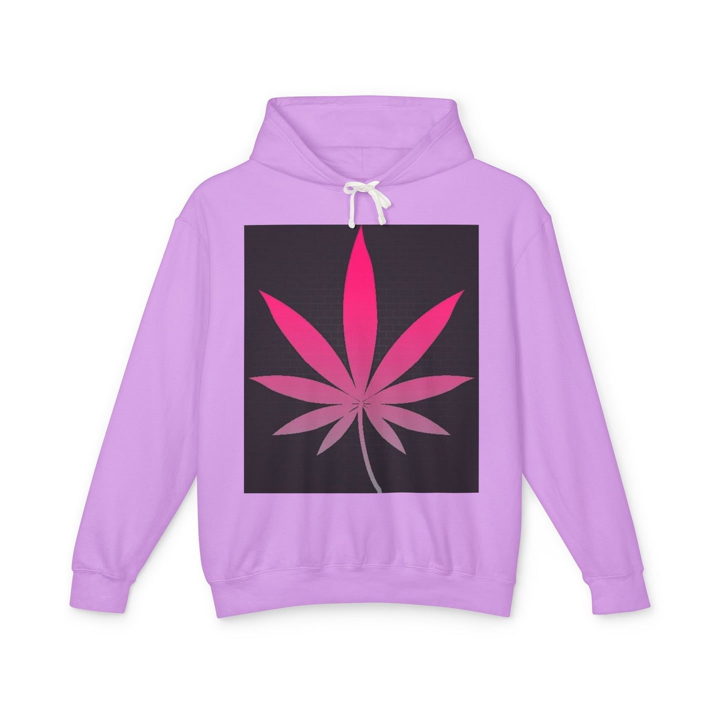 Pink Leaf Unisex Lightweight Hooded Sweatshirt - Trendy Graphic Hoodie