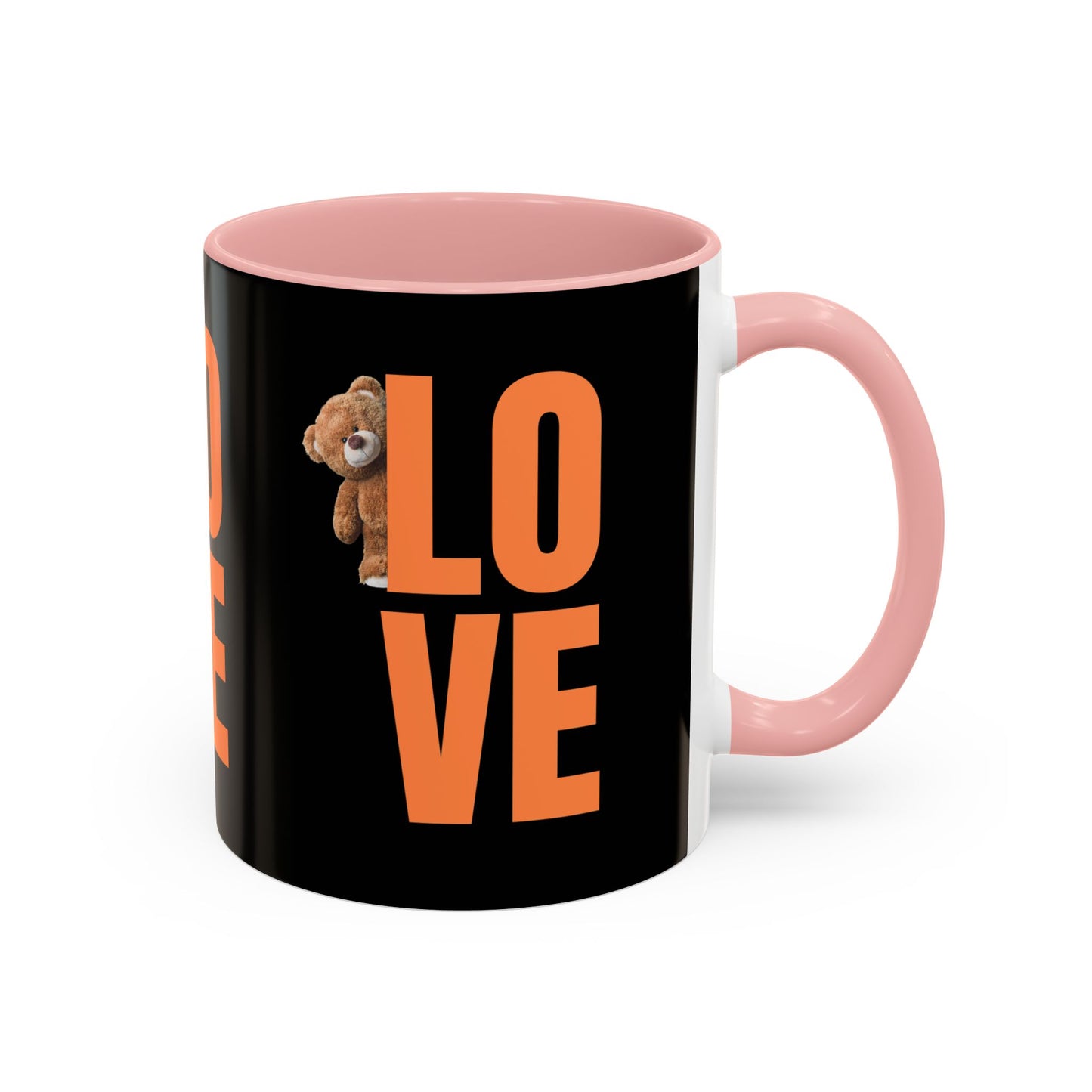 Love Bear Accent Coffee Mug - Cute 11oz & 15oz Gift for Friends & Family