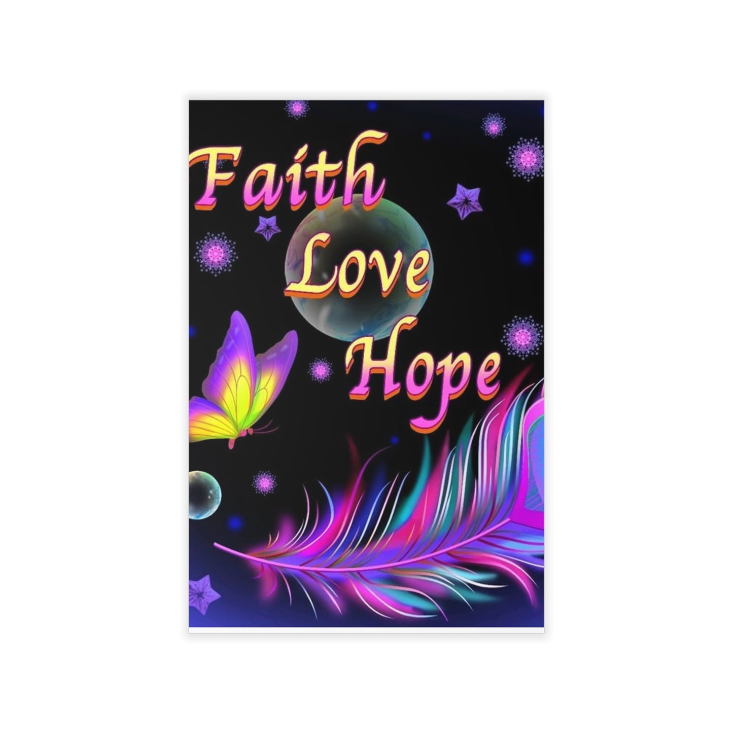 Inspirational Wall Decals - Faith, Love, Hope Decor for Home