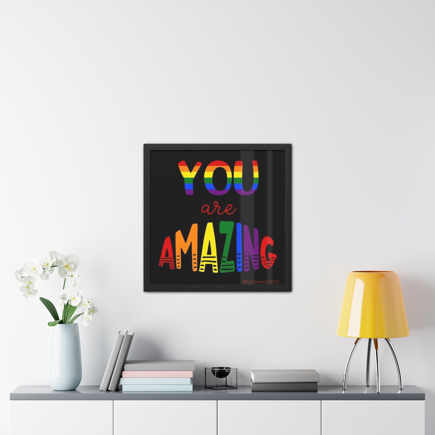 You Are Amazing Rainbow Framed Poster - LGBTQ+ Pride Decor