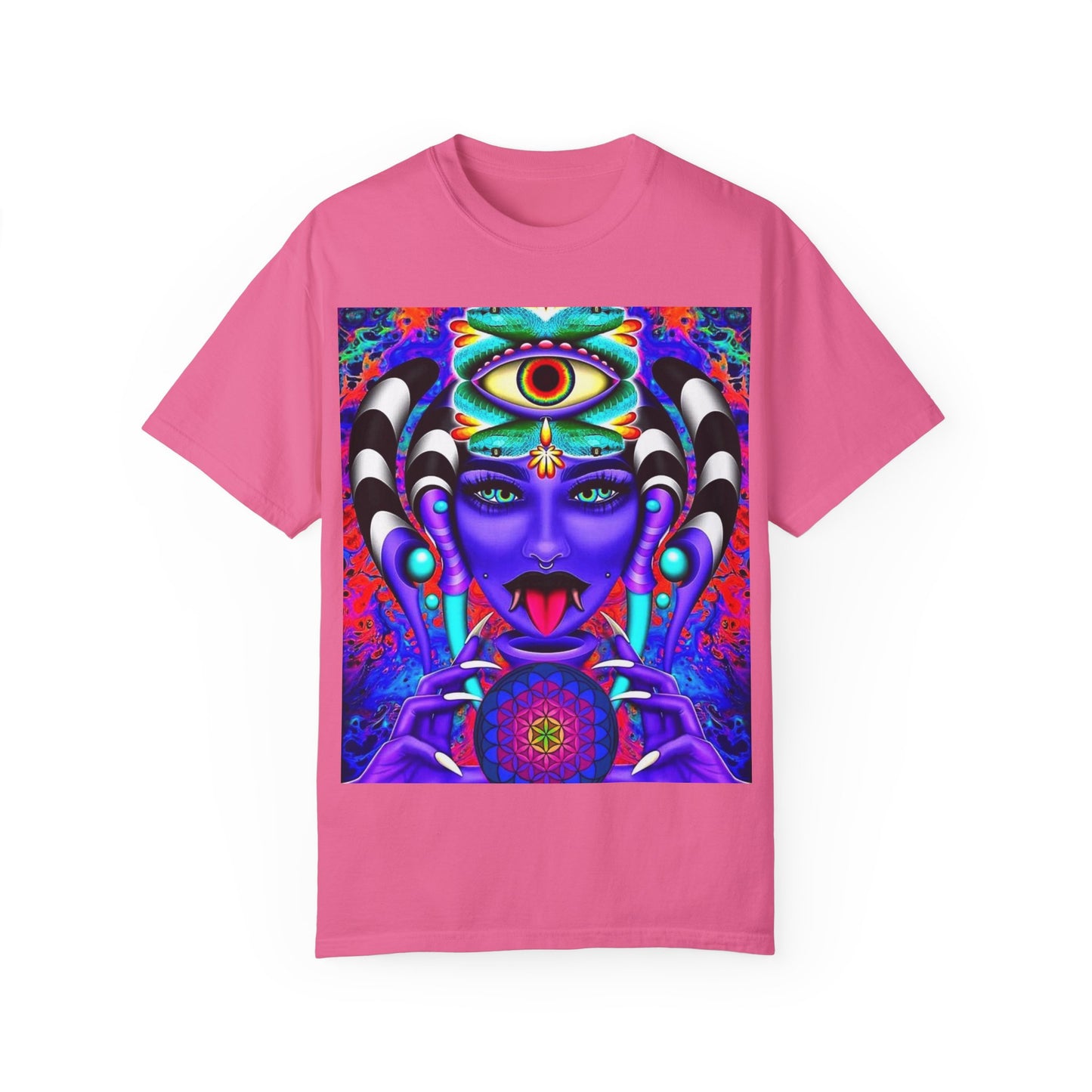 Psychedelic Goddess Unisex T-Shirt - Colorful Spiritual Art Tee