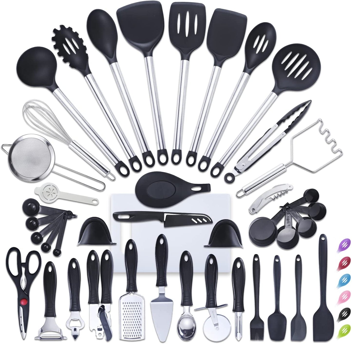 , 42Pc Kitchen Utensil Set, Nylon & Stainless Steel, Cooking & Baking Set, Black