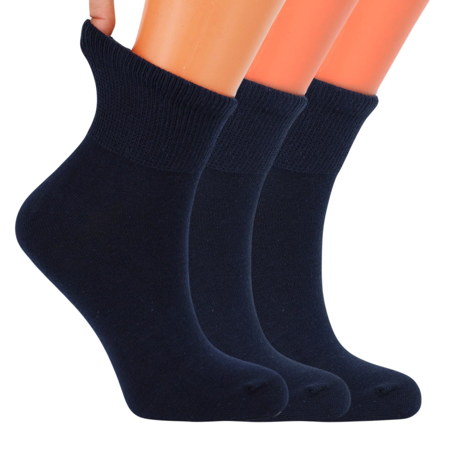 Diabetic Ankle Socks, 3 Pairs, Non-Binding, Breathable, and Anti-Odor