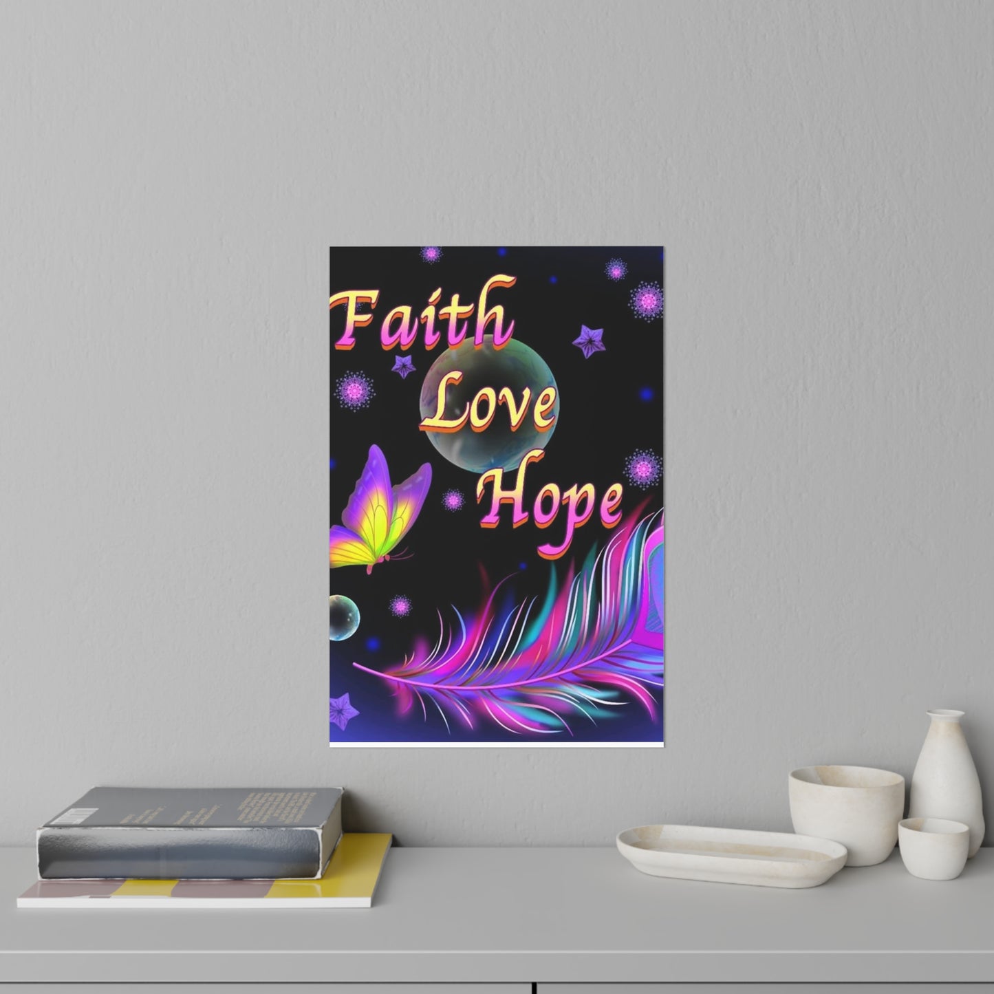 Inspirational Wall Decals - Faith, Love, Hope Decor for Home