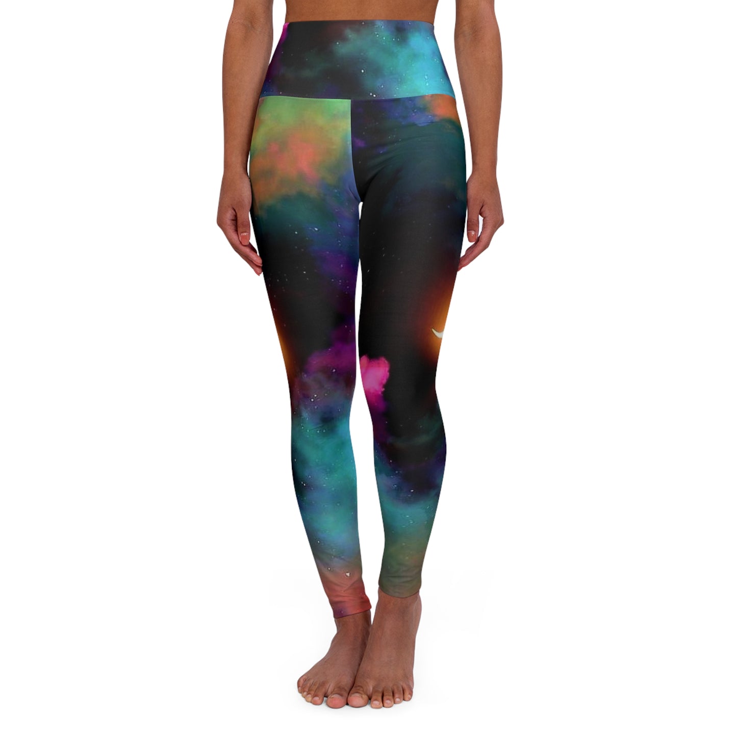 Galaxy Print High Waisted Yoga Leggings - Comfortable Activewear for Yoga & Fitness