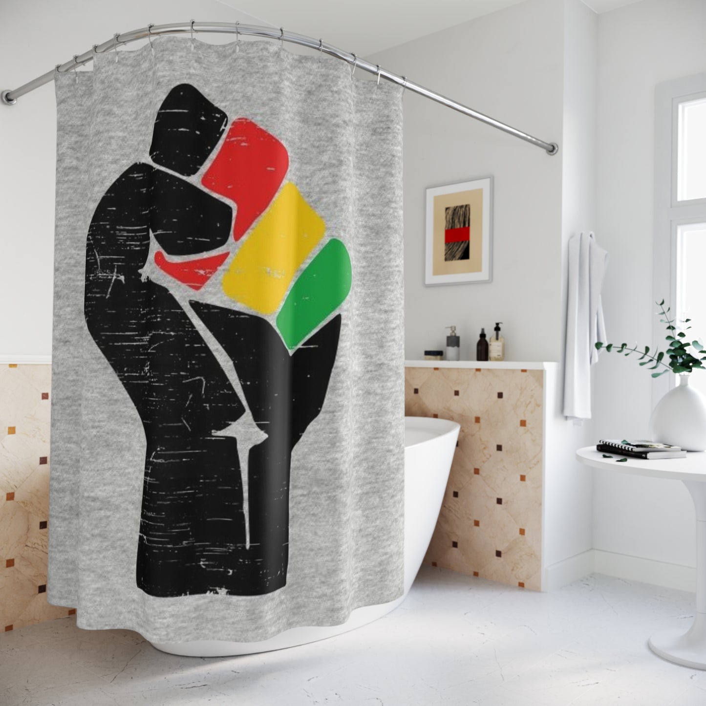 Empowerment Fist Shower Curtain - Bold Statement Decor for Home & Events