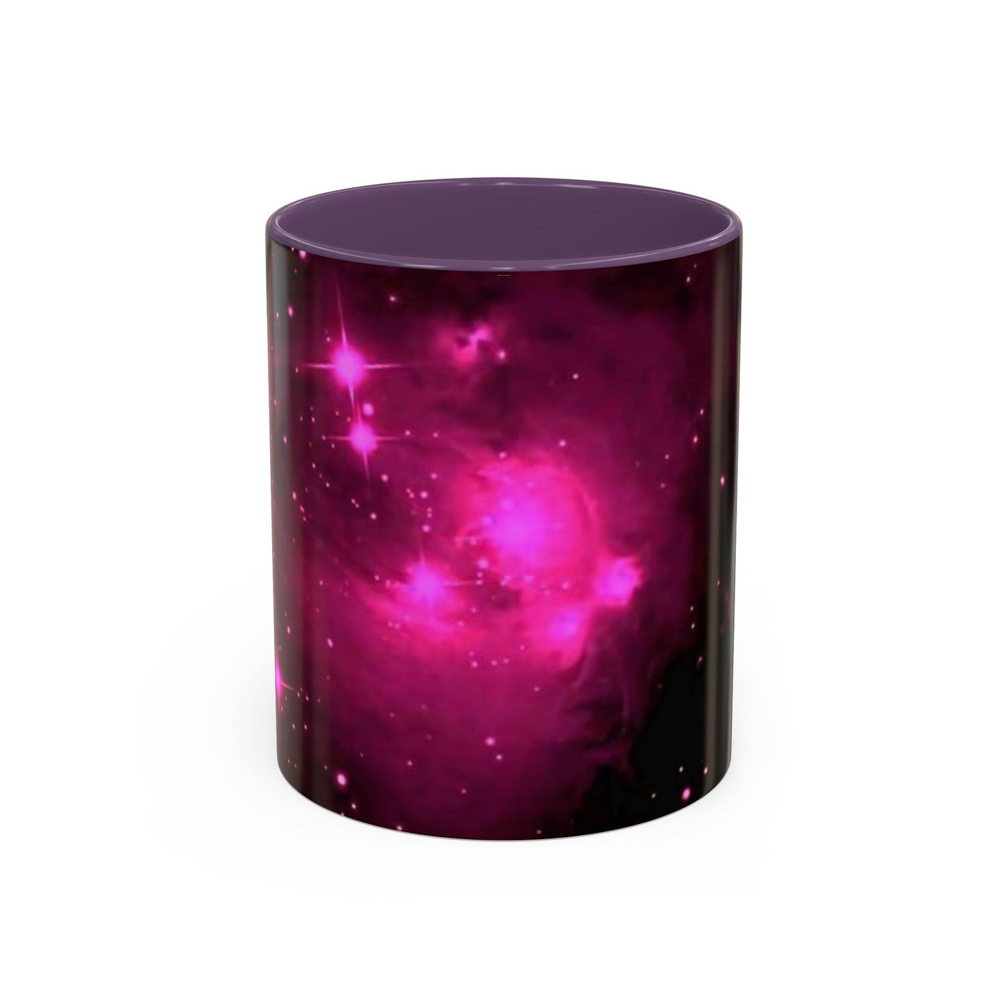 Galactic Pink Accent Coffee Mug, Cosmic Space Mug, Astronomy Gift, Unique Mug for Space Lovers, Starry Night Coffee Cup