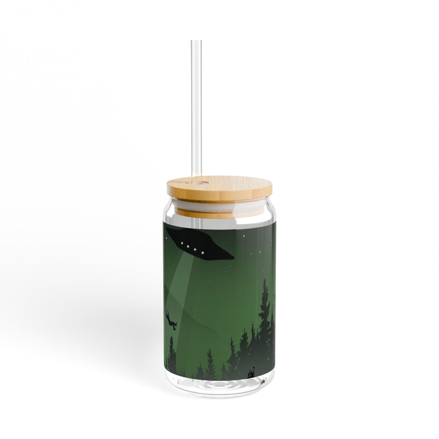 16oz Sipper Glass with Nature Design - Eco-Friendly Drinkware for Adventurers