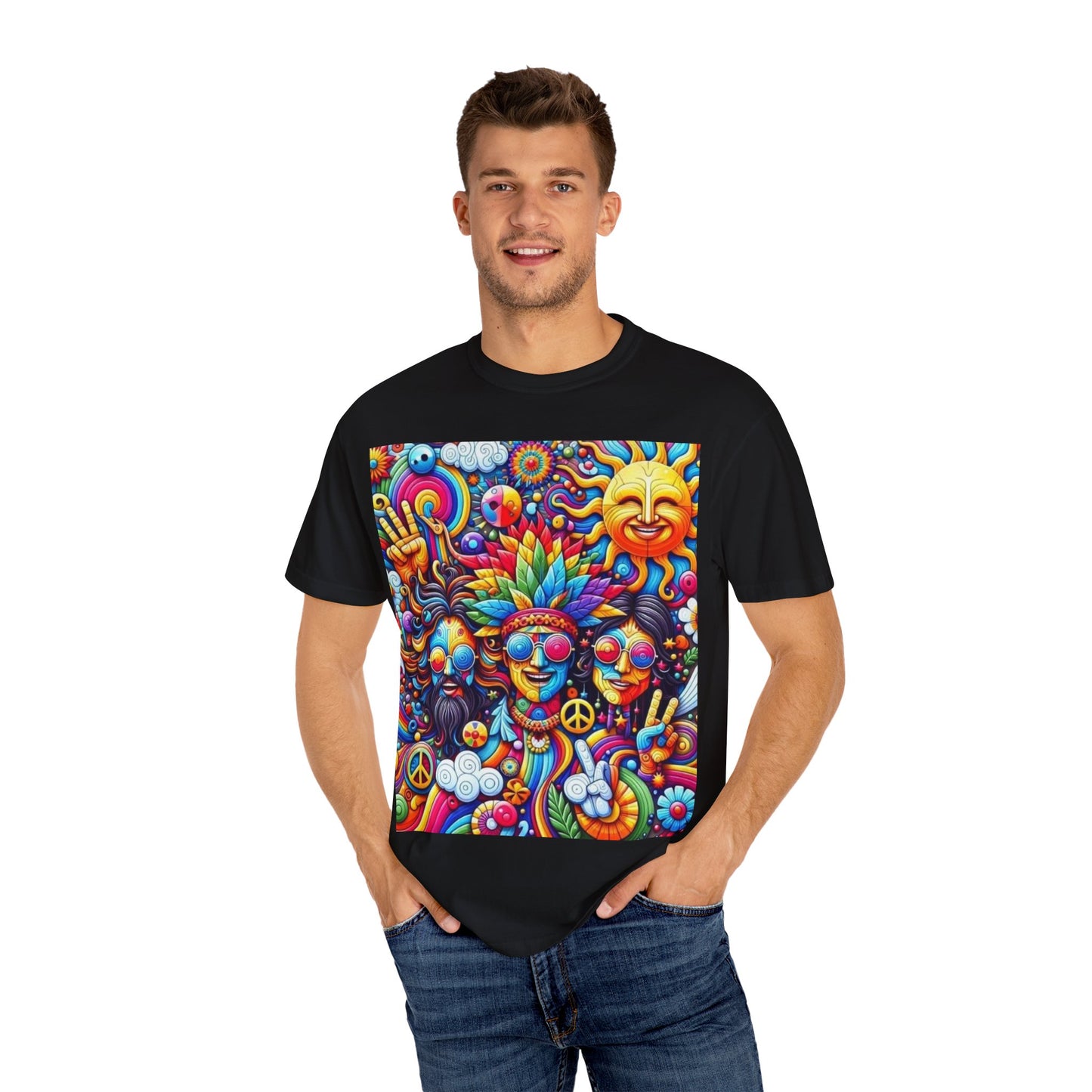 Vibrant Psychedelic Peace T-Shirt - Groovy Unisex Graphic Tee