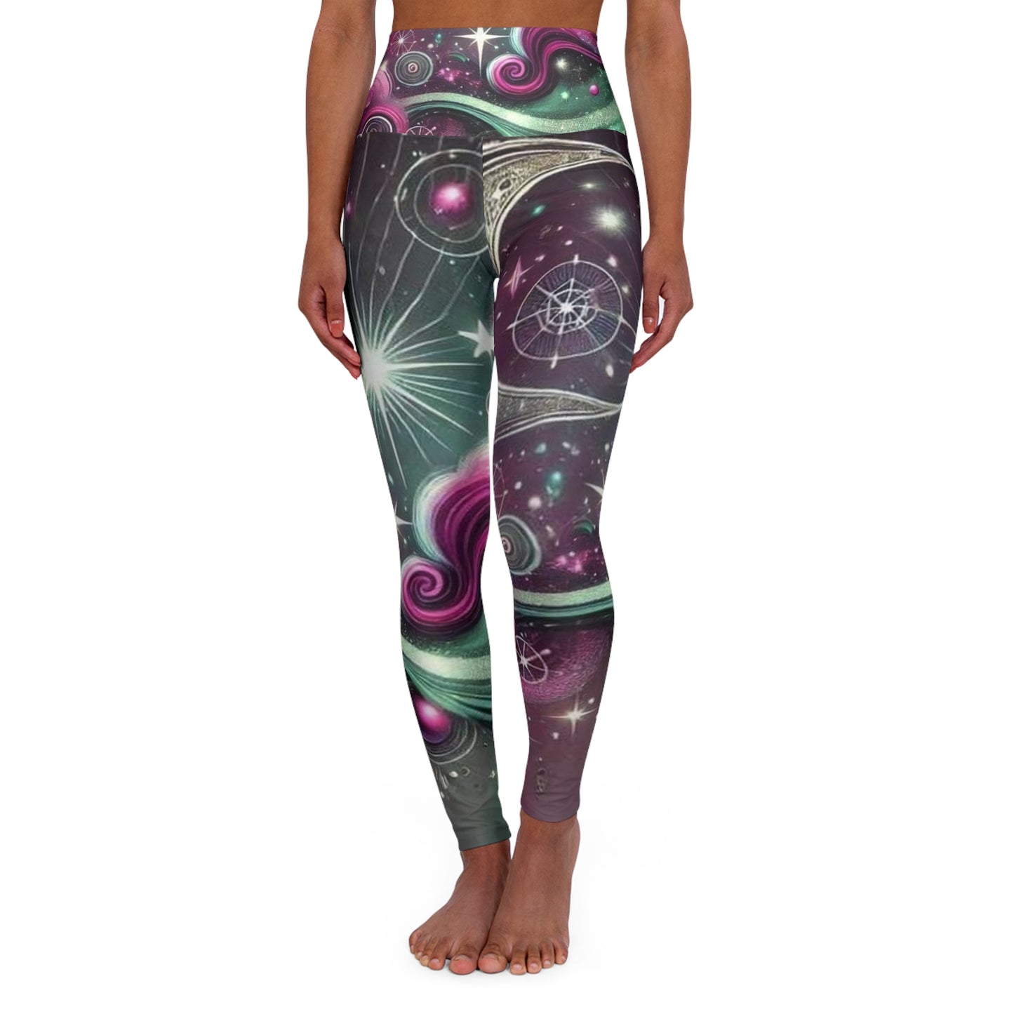 Cosmic High Waisted Yoga Leggings - Stylish & Comfortable Activewear for Yoga Enthusiasts