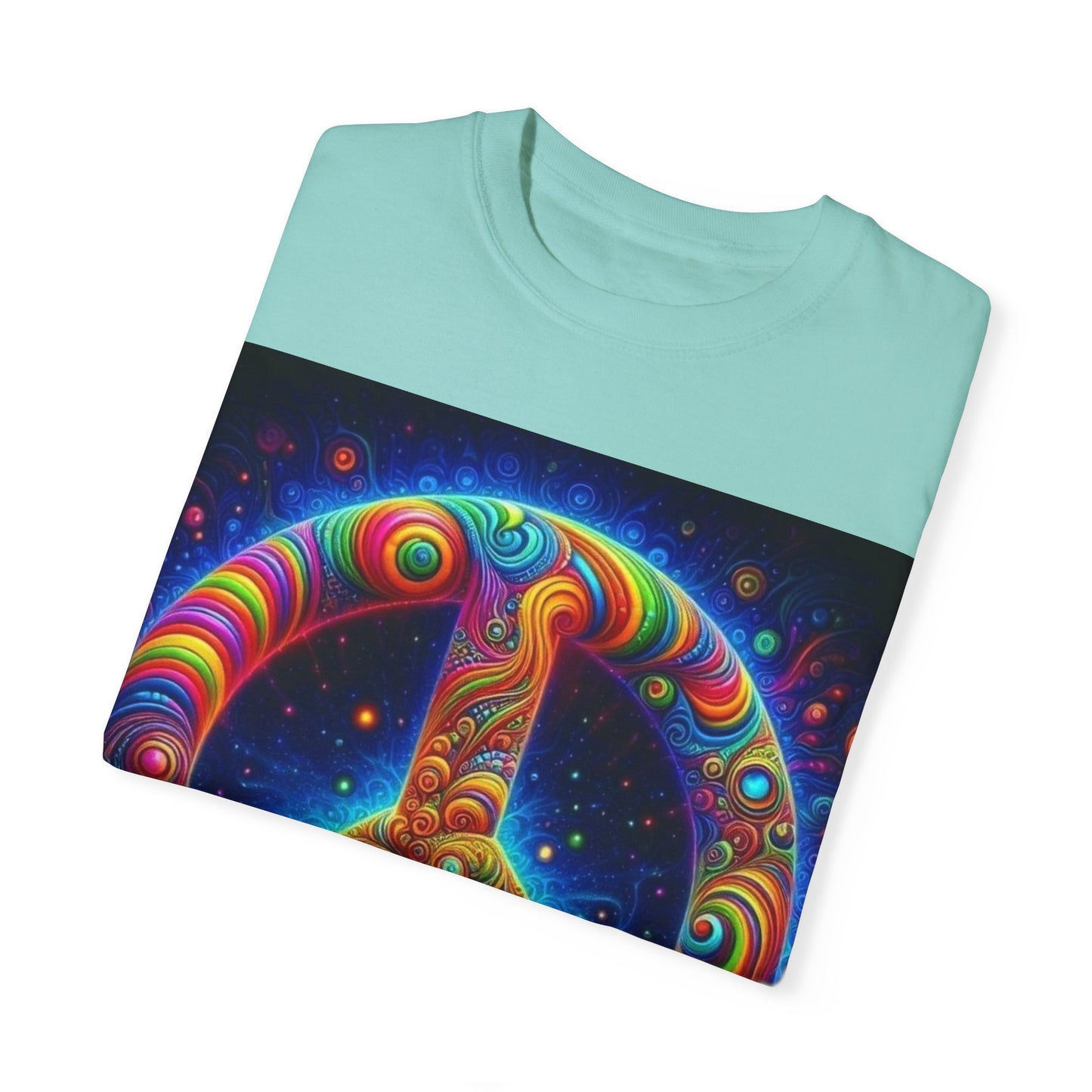 Psychedelic Peace Unisex T-Shirt – Vibrant Garment-Dyed Tee for Festivals & Everyday Wear