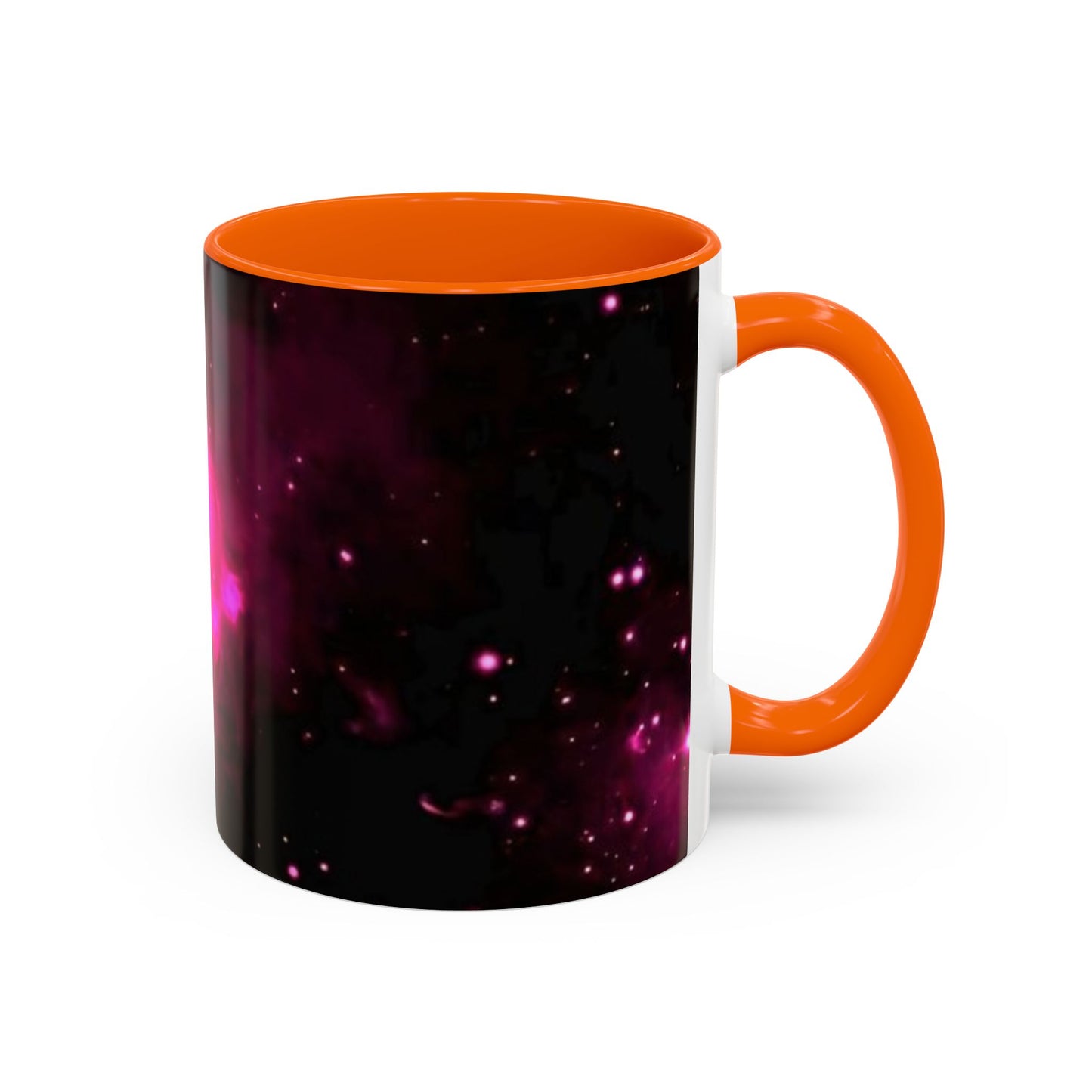 Galactic Pink Accent Coffee Mug, Cosmic Space Mug, Astronomy Gift, Unique Mug for Space Lovers, Starry Night Coffee Cup