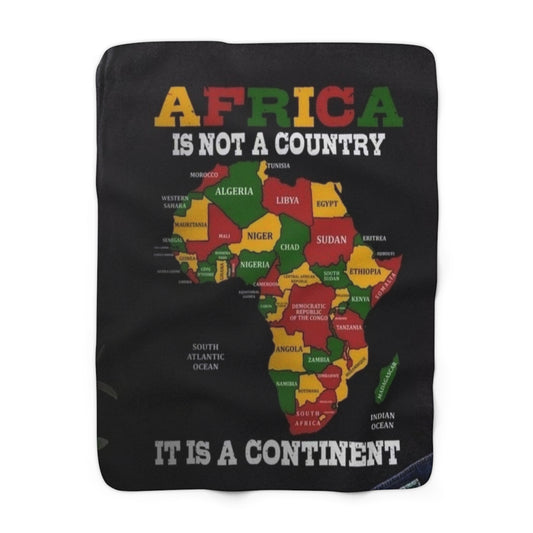 Africa Map Sherpa Fleece Blanket - Cozy Educational Throw for Home Decor