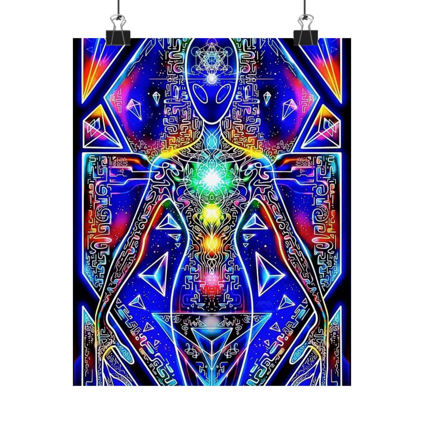 Cosmic Alien Vertical Poster - Vibrant Wall Art for Spiritual and Sci-Fi Enthusiasts