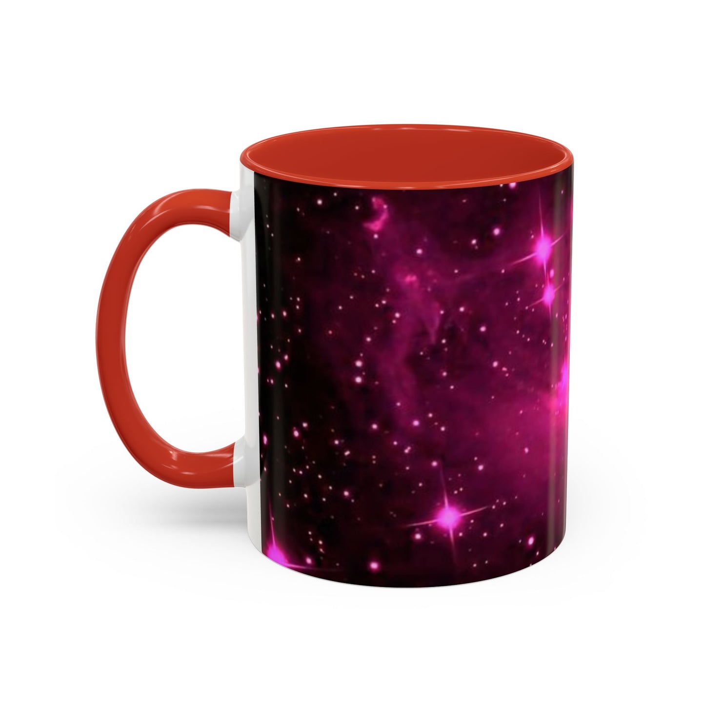 Galactic Pink Accent Coffee Mug, Cosmic Space Mug, Astronomy Gift, Unique Mug for Space Lovers, Starry Night Coffee Cup