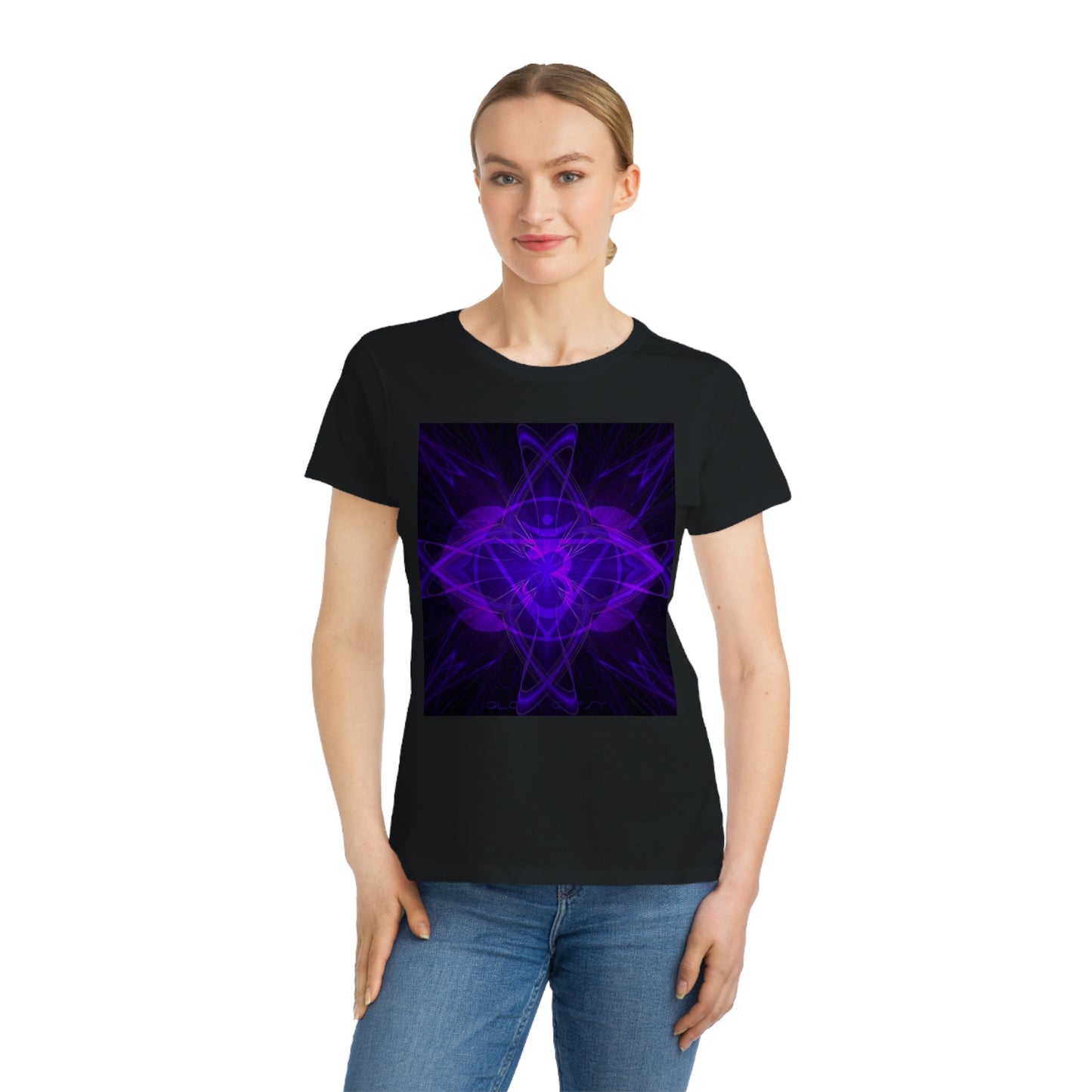 Mystical Purple Mandala Organic Women's T-Shirt, Spiritual Gift, Meditation Wear, Eco-Friendly Tee, Bohemian Style Top, Casual Everyday Wear