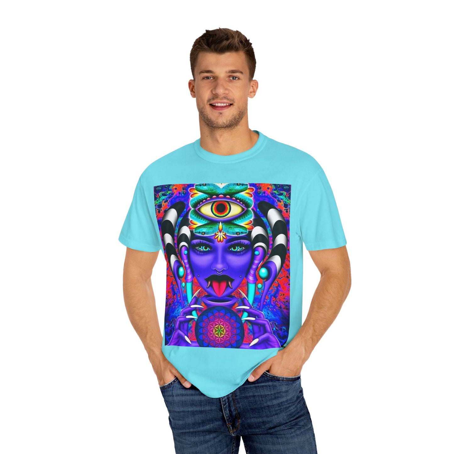 Psychedelic Goddess Unisex T-Shirt - Colorful Spiritual Art Tee