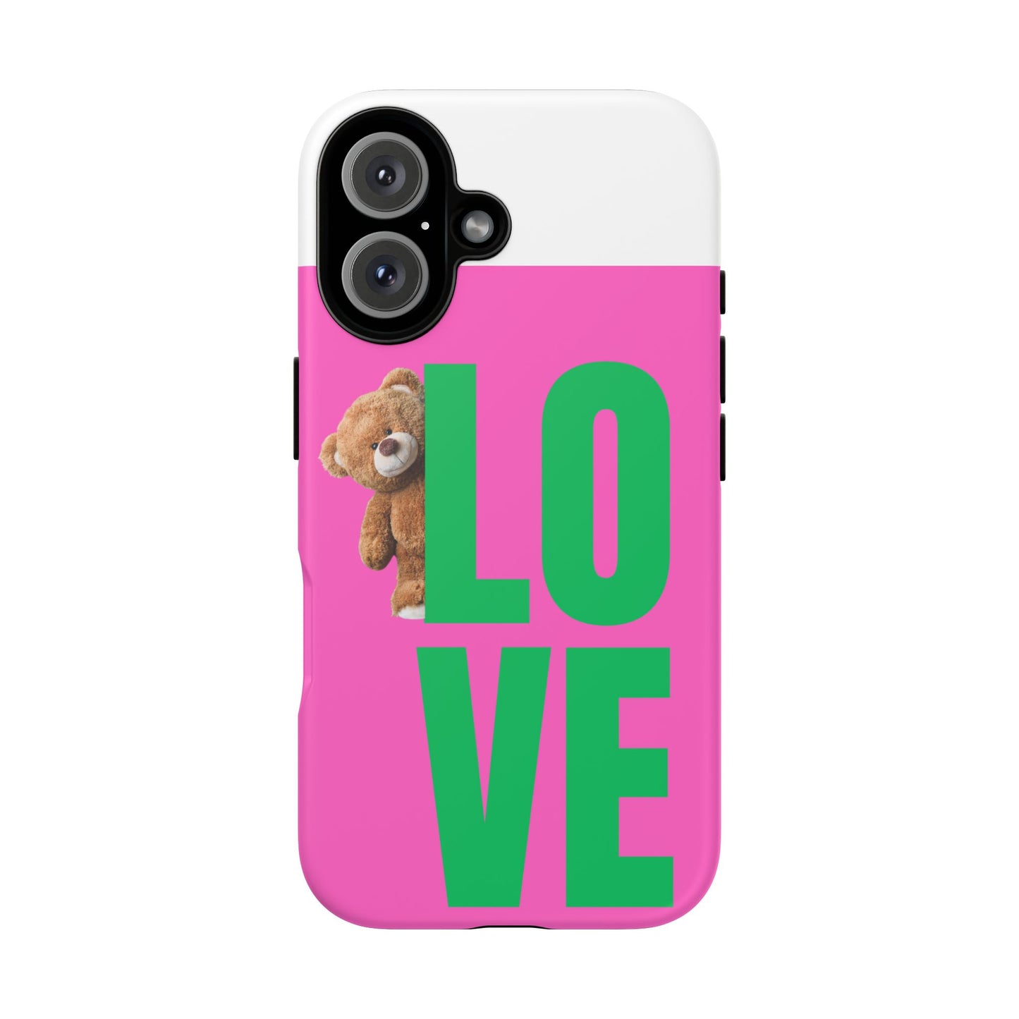 Cute Love Phone Case - Pink Bear Design | Tough Cases