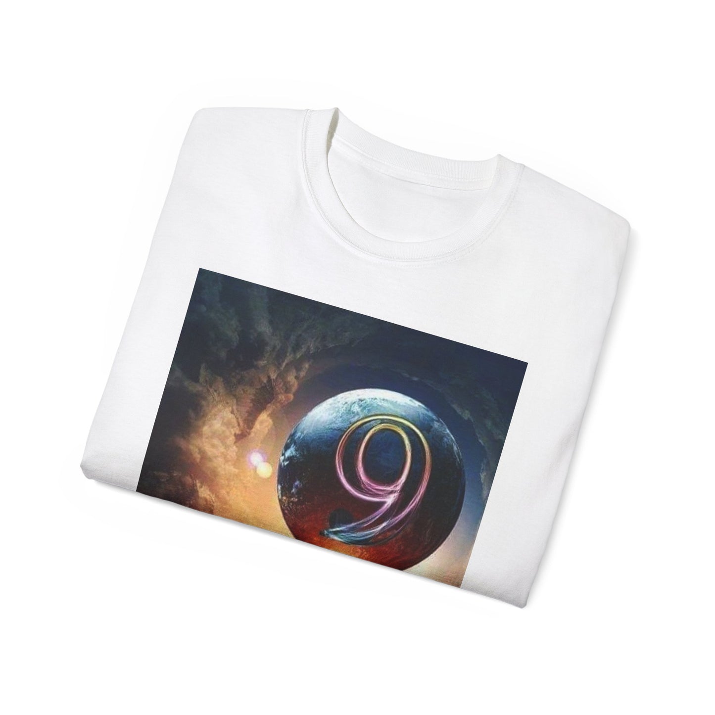 Cosmic 9 Graphic Tee, Unisex Earth Universe Cotton Shirt, Perfect for Space Lovers, Gift for Birthdays, Casual Wear, Sci-Fi Apparel