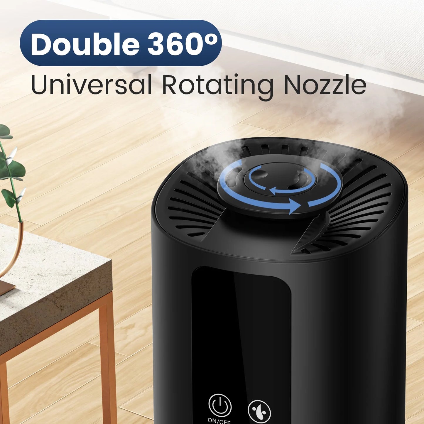 Humidifiers for Large Rooms, 8L/2.11Gal Top Fill Ultrasonic Floor Humidifiers for Bedroom, Remote Control, Humidity Setting, Quiet, Aroma Box