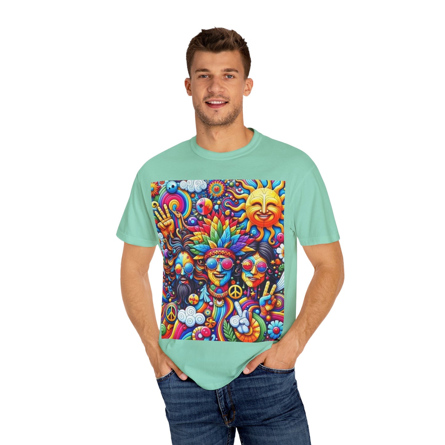 Vibrant Psychedelic Peace T-Shirt - Groovy Unisex Graphic Tee