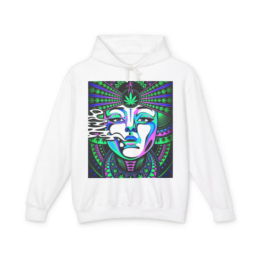 Mystical Vibes Unisex Lightweight Hooded Sweatshirt with Psychedelic Design