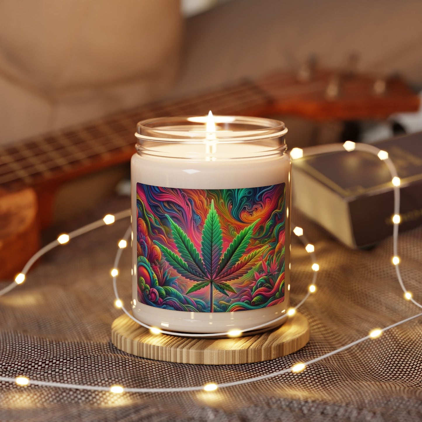 Psychedelic Leaf Scented Soy Candle - 9oz Aromatherapy Delight